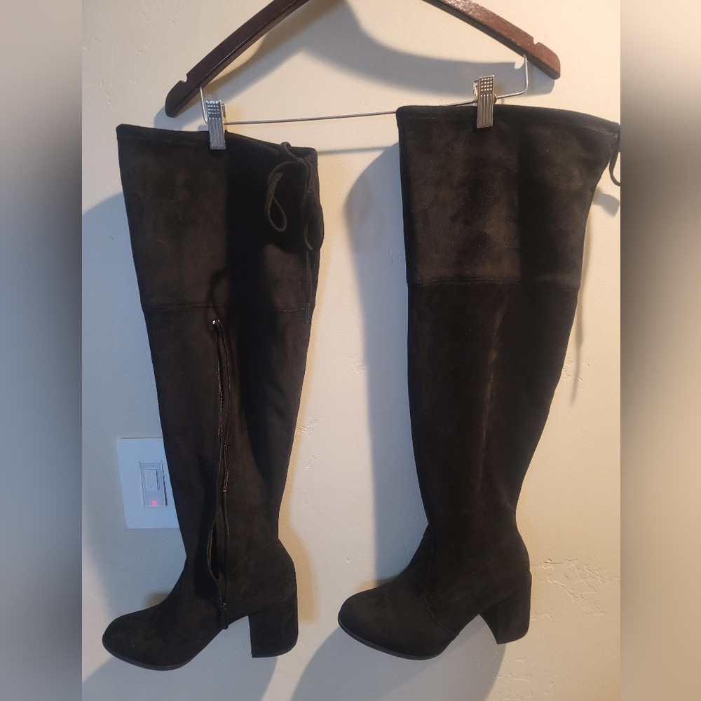 Over the knee wide calf women's boots.